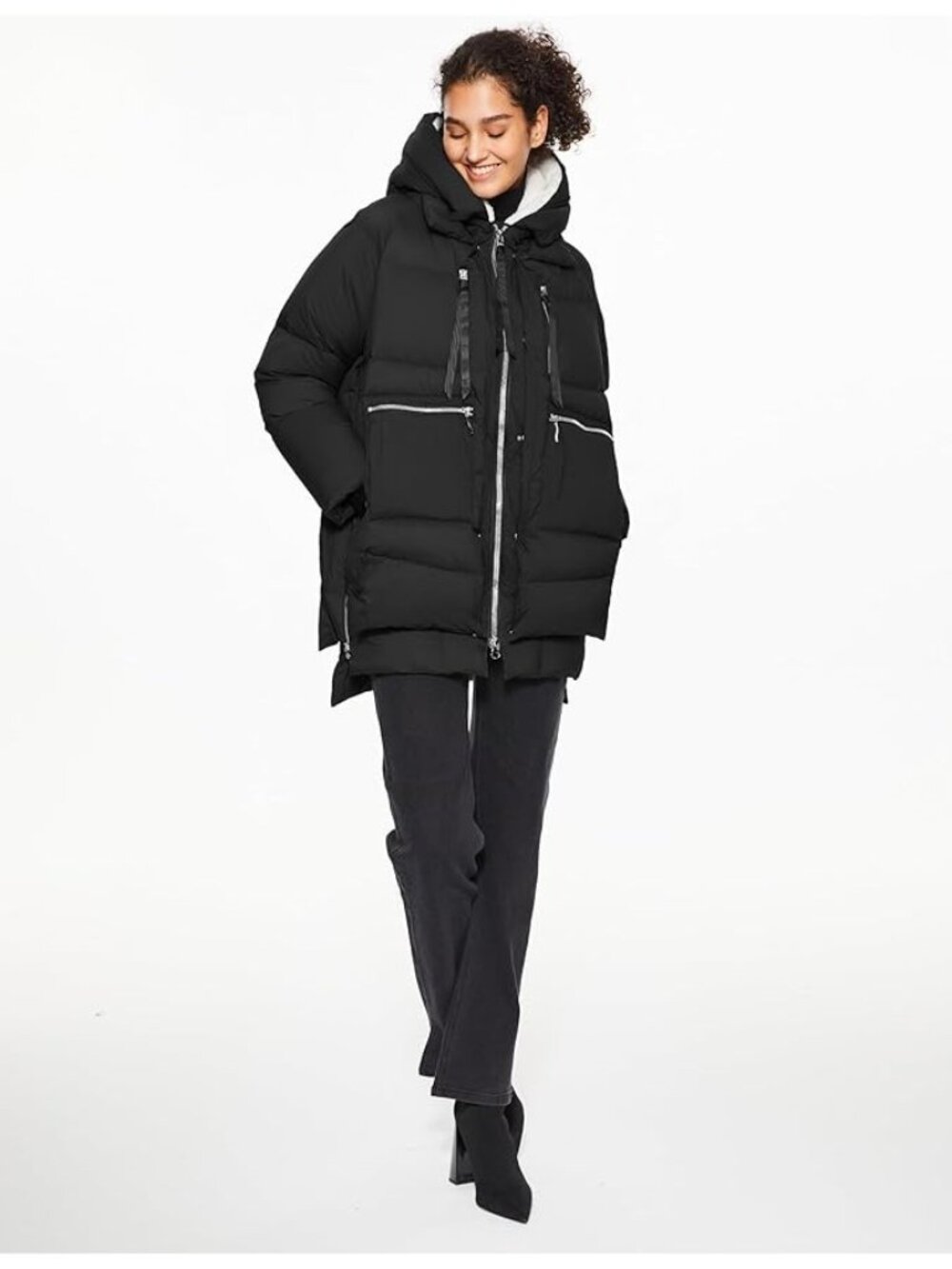Orolay Women's Black Hooded Down Jacket With Fleece Lining Size Large 318 - Picture 16 of 16